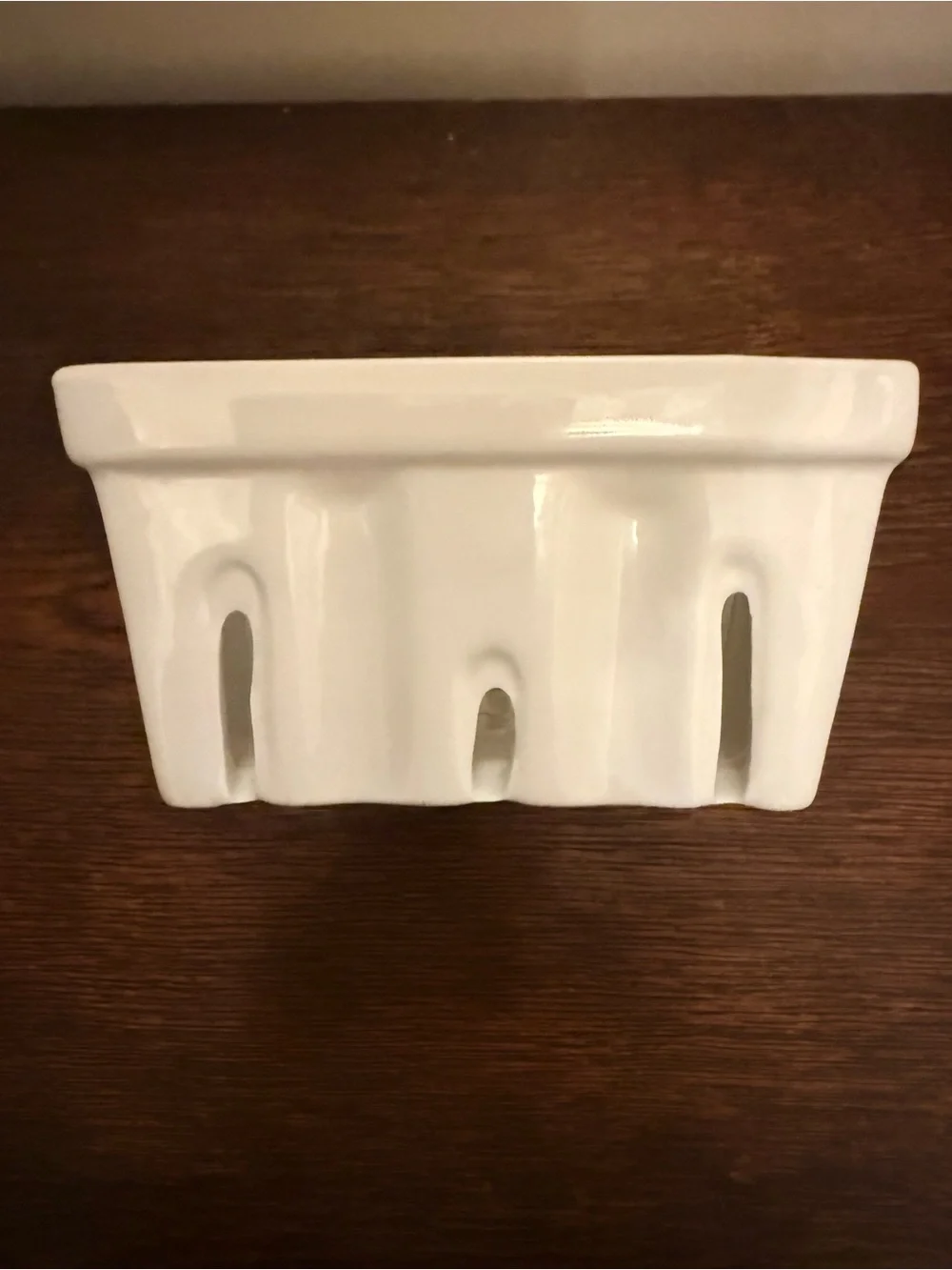 Crate&Barrel White Ceramic Square Berry Basket